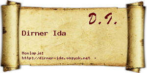 Dirner Ida névjegykártya